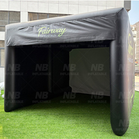 Tente de golf gonflable noire personnalisée, simulateur de golf portable d'extérieur pour usage commercial et personnel