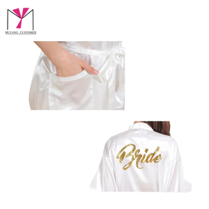 ชุดคลุมยาวปรับแต่งได้ MUYANG แขนสั้น ผ้าซาติน ชุดนอนฤดูร้อน สำหรับใช้ในบ้านและโรงแรม - Product Image 4