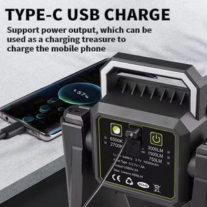 Lampe de travail rechargeable type-c avec batterie intégrée de 10000 mAh, longue durée de vie de la batterie, entrée et sortie, lampe de travail COB - Product Image 3