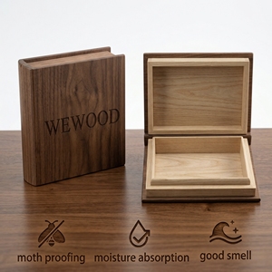 Vietnam New design Book style Wooden Box Handmade Wooden Cigar Humidor box Wooden Cigar Desktop Box for 20 Cigars - Product Image 5