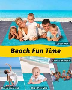 Manta de Playa Portátil Económica con Logotipo Personalizado, Extra Grande, Resistente a la Arena, Impermeable, Protección Solar, para Camping y Picnic - Product Image 3