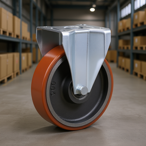 <b>Caster</b> <b>Wheel</b> With Cast Iron Core Fixed Plate Heavy Series 200mm - Product Image 3