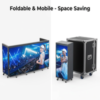 P3.91 Cabine DJ portable à six volets avec mur vidéo LED, table de DJ pliable, écran LED pour club de musique, festival, scène