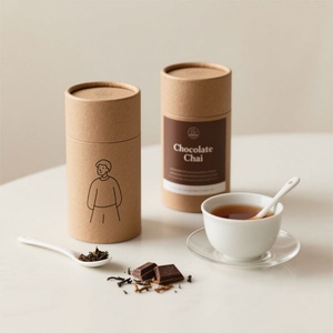 Tube en papier kraft biodégradable de qualité alimentaire pour emballage de thé, pot en papier pour compléments alimentaires, boîte cylindrique pour emballage de thé - Product Image 2