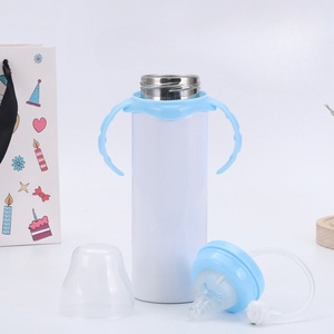 High Quality 240ml Stainless Steel <b>Nursing</b> Bottle Minimalist Design Customized Logo Blue Lid Baby Feeding Party Occasions - Product Image 6