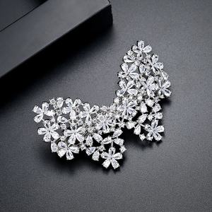Nouveau luxe mariée mariage papillon épingles à cheveux mode dames clair Zircon Barrette femmes étincelant élégant pince à cheveux tête bijoux - Product Image 4