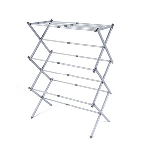 Ban Công Trong Nhà Không Có Cài Đặt Ba Lớp Có Thể Gập Lại Kim Loại Quần Áo Khô Giá - Product Image 1