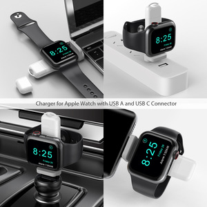 ที่ชาร์จไร้สายแบบพกพาขนาดเล็กสำหรับ iPhone iWatch 8 7 6 5 4 3 SE ชาร์จสถานีแบบสมาร์ทวอทช์แบบแม่เหล็ก - Product Image 2