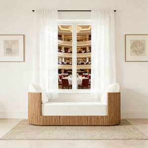 Mobili per Ristorante di Lusso Moderni in Stile Nordico, Divani <span class=keywords><strong>Letto</strong></span> in Legno Massello di Quercia per Arredamento Interno di Ville - Product Image 1