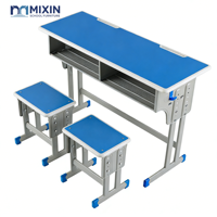 Meubles scolaires, ensemble de tables et chaises pour étudiants, bureau et chaise double pour étudiants, bordure réglable pour les écoles rurales