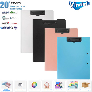 Porte-documents vertical A4 en PP coloré <span class=keywords><strong>à</strong></span> double clip, pliable, pour documents et papiers, idéal pour étudiants, écoles et bureaux - Product Image 1