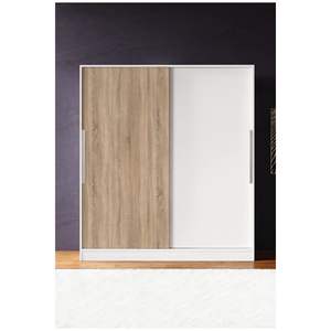 Armario Moderno Blanco de 11 Estantes y 2 Cajones Zambak Sonomo con Perchero, Armario Independiente para Ropa, Plegable para Espacios Pequeños - Product Image 4