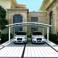 Abri de jardin extérieur en aluminium et polycarbonate, imperméable, durable, avec revêtement poudré, pour garage, outils de jardin, patio, abri de voiture, à pente unique