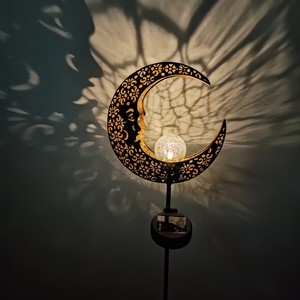 Solar Moon Garden <b>Light</b> <b>Led</b> Outdoor Decorative Stake Water Resistant Solar Powered Patio Lawn Lighting - Product Image 4
