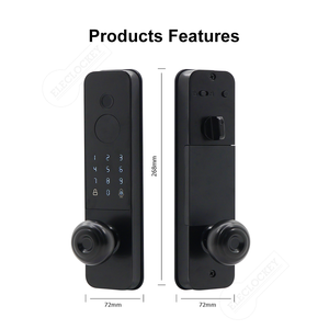 Combo de cerradura de puerta inteligente con WiFi, manijas de cerrojo de entrada sin llave, contraseña de huella dactilar de aleación de aluminio, Control de aplicación Tuya/TTlock, Smart <span class=keywords><strong>Dead</strong></span> - Product Image 4
