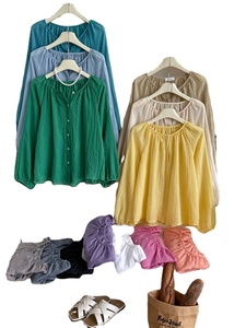 Custom Logo <strong>Linen</strong> Cotton Sunscreen <strong>Shirt</strong> Lady Summer Lantern Sleeve Ladies Casual Loose Top <strong>Women's</strong> Blouses &amp; <strong>Shirt</strong> Wholesale - Product Image 1