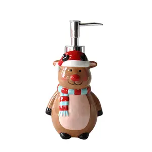 Modern Cartoon Bear Ceramic Soap Dispenser With Abs Lotion Pump Foaming Soap Dispenser Bathroom Accessories