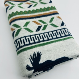 100% Organic Cotton Jacquard Heavy Weight Flannel <strong>Fabric</strong> Yarn-Dyed <strong>Moose</strong> Design Woven Twill Style for Men's Women's Shirts Girls