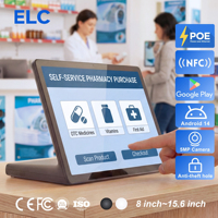 Écran tactile horizontal de type L pour services de santé, PoE avec NFC pour l'enregistrement des patients en clinique et les kiosques pharmaceutiques