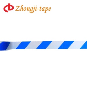 סרט אזהרה כחול לבן עם פסים כפולים 30 מיקרון - Product Image 1