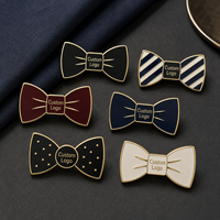 Pin de Solapa Metálico de Alta Calidad al por Mayor, Personalizado, con Diseño de Pajarita Clásica, para Negocios, Caballeros, Trajes, Tiendas, Banquetes y Recuerdos