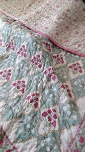 <b>Indian</b> Jaipuri Block Print <b>Quilt</b> Printed Reversible Razai Cotton Handmade Floral <b>Quilt</b> Jaipuri Razai Bedspread Comforter - Product Image 5
