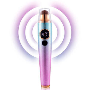 Dispositivo elétrico de cuidados com os olhos, caneta anti idade, removedora de rugas e círculo escuro, com pedra biana natural, quente, massageador de beleza - Product Image 1