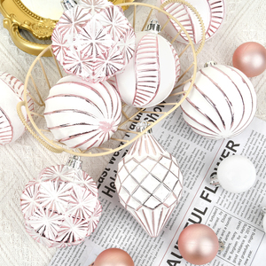 White Plastic <b>Plastered</b> Christmas Ornaments Ball Pendant for Tree Scene Decoration Hanging Christmas Holiday Supplies - Product Image 3