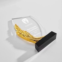 Nouveau Trophée en Cristal Haut de Gamme Modèle 317 – Récompense Annuelle pour Employé Exceptionnel – Souvenir Publicitaire Créatif en Métal Or, Argent, Bronze