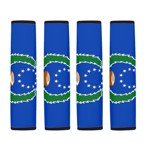 Couvre-ceintures de sécurité de voiture en néoprène avec motif du drapeau de Pohnpei personnalisé, 2 pièces, coutures soignées, coussin d'épaule indéformable pour les trajets quotidiens en voiture - Product Image 2