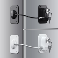 Verrou de réfrigérateur avec protection en fil de silicone, verrous de réfrigérateur pour enfants, faciles à utiliser et à installer, verrous d'armoire avec clé