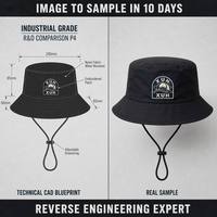 Chapeau de randonnée Boonie imperméable en nylon avec sangle de menton amovible, protection solaire UPF 50+, idéal pour le camping, la pêche, les voyages et la plage