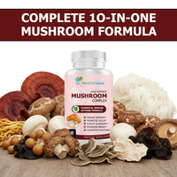 Complément Nutritionnel Personnalisé avec Logo – Soutien à la Clarté Mentale – Capsules de Complexe de Champignons – Capsules pour la Santé Cérébrale – Antioxydant Puissant