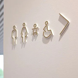 Panneaux WC pour hommes et femmes, panneaux directionnels gauche/droite, numéros de porte, écran LED, affichage IP54, résistant aux intempéries, à suspendre - Product Image 3
