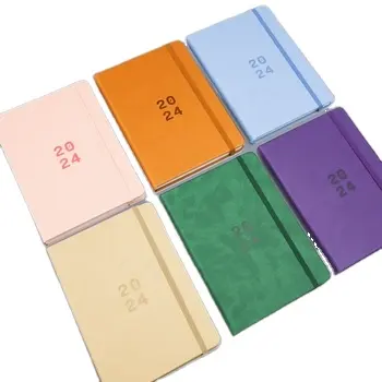 Custom Printing Hardcover Factory Price PU Leather Elastic Band Journal Diary Planners Notebooks