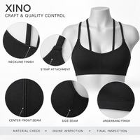 Soutien-gorge de yoga halter éco-responsable en tissu recyclé, séchage rapide, maintien élevé, avec logo frontal et design élégant au dos, idéal pour la course et le fitness