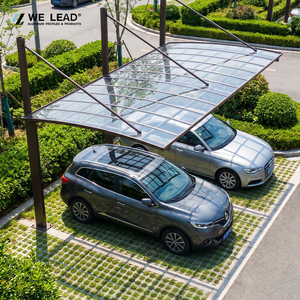 WE LEAD Aluminum Carport 2 Car Flat Roof Powder Coated Waterproof Modern Outdoor Vehicle Storage Metal Garage - Product Image 5