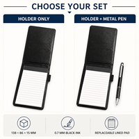Carnet de poche rechargeable avec bloc-notes A7, emplacements pour cartes et stylo métallique en option pour les notes de terrain et les voyages