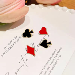 Accessoires de bricolage pour cartes à jouer personnalisées et créatives, motif goutte d'huile, motifs Cœur/Pique/Diamant/Pique, pour la fabrication de boucles d'oreilles, porte-clés, bijoux et créations artisanales - Product Image 1