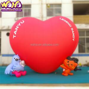 Globo Inflable Gigante de PVC con Forma de Corazón Rojo para Exteriores, Decoración de San Valentín, Fiestas, Eventos, Bola de Espejos, Navidad, 8-10 pies, <span class=keywords><strong>Waha</strong></span> - Product Image 3
