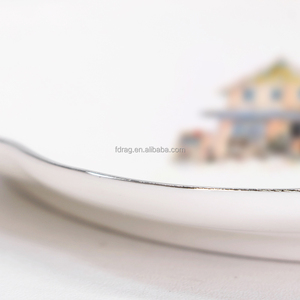 Tùy chỉnh kích thước Logo thiết kế sang trọng bạc vỏ sò hình dạng cạnh sứ đồ trang sức gốm đính món ăn khay tấm với Hộp quà tặng - Product Image 3