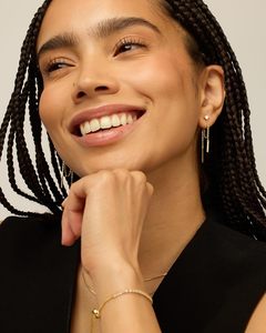 Boucles d'oreilles pendantes géométriques tendance en argent sterling plaqué or 18 carats pour femmes PAVOI |   Boucles d'oreilles en pierre naturelle pour - Product Image 4