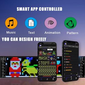 Panel de Matriz LED 14.64 X 3.6234 con Control por Aplicación Bluetooth, Pantalla LED Flexible con Texto Desplazable para Publicidad en Automóviles - Product Image 3