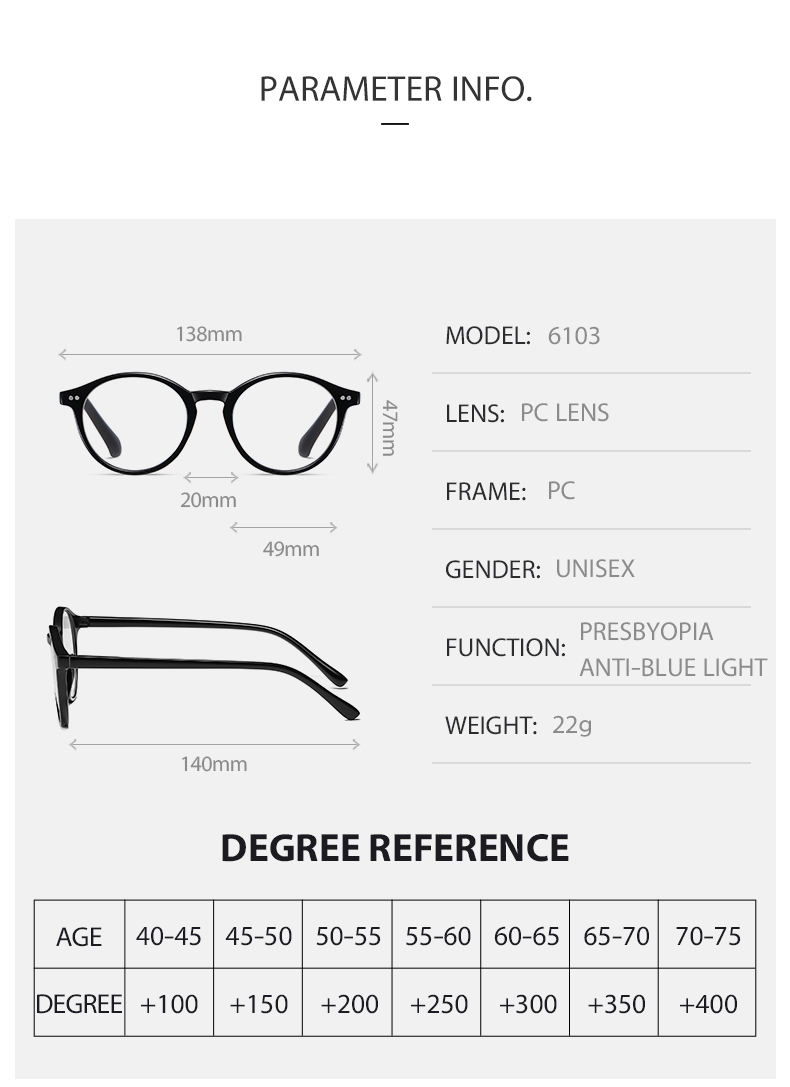 Unisex Anti-Blue Light Reading Glasses Wholesale Fashion Spring Hinge Reading Glasses for Men