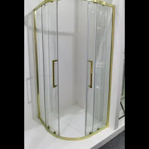 Frameless Modern Rectangular Self Enclosed Shower Cubicles Enclosure At End Of Bath With Tray