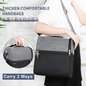 Color-Blocked Lunch Bag Insulated Portable Foldable For Office Students With Ice Pack Keep Food Fresh Warm - Product Image 2