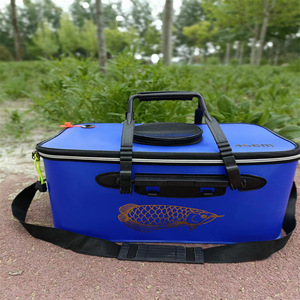 Eva Fishing Tackle <b>Box</b> Folding Live Fish Bucket 30cm 40cm 50cm Multi Purpose Outdoor Fishing Gear <b>Storage</b> Case Orange Gray - Product Image 3