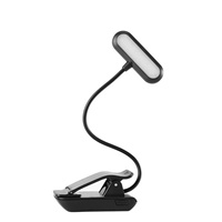 Lampe de lecture USB rechargeable à 9 LED, intensité réglable, avec indicateur de puissance, petite, flexible, à clipser, pour lecture nocturne, support de musique, piano