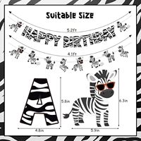 Spanduk Ulang Tahun Zebra Dekorasi Pesta Ulang Tahun Zebra untuk Anak Laki-laki Perempuan Latar Belakang Fotografi Bertema Safari Hutan