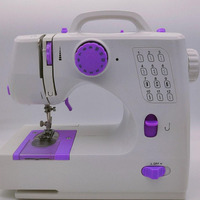 Machine à coudre domestique mini entièrement automatique populaire 508A avec pédale de point de bourdon D&D bleue et blanche, durable et portable